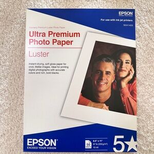 Epson Ultra Premium Photo (Luster) Inkjet Paper 8.5x11 50 Sheets S041405